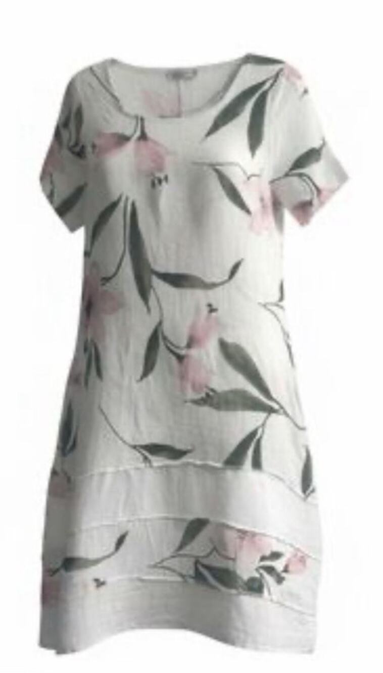 Lungo L'arno European Linen Dress XL Floral Cottagecore $140 Italy Summer NEW